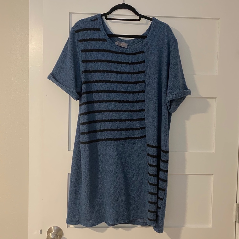 “Meet in the Middle” striped sweater dress